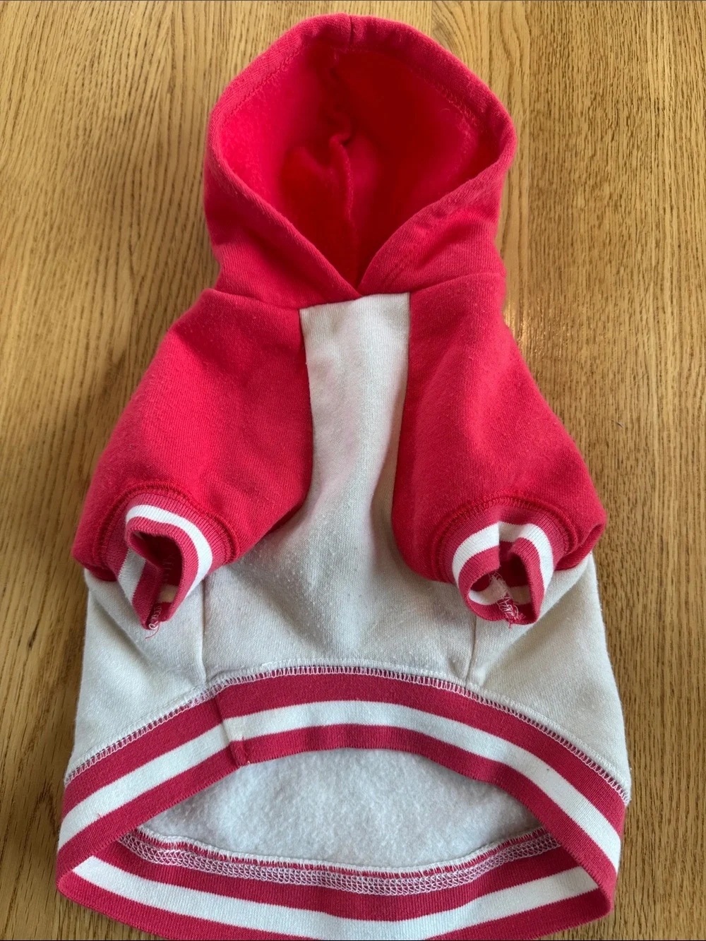 Red & Cream  'TREATS'! Dog or Puppy Hoodie Banded Sweatshirt